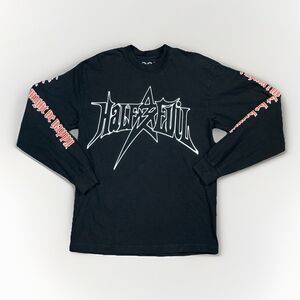 Half Evil 333 Hateful “ I Think I Might Be Happy” Long Sleeve Black Shirt Sz M